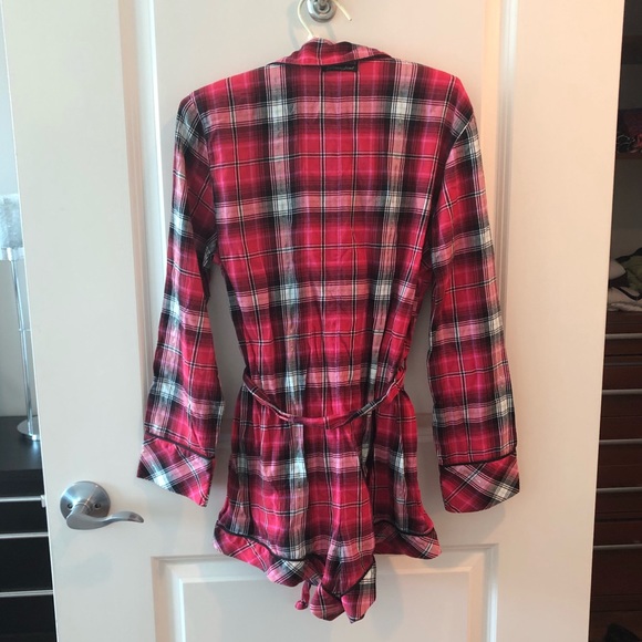 Victoria Secret Flannel Tie Romper Pajama - Picture 12 of 15